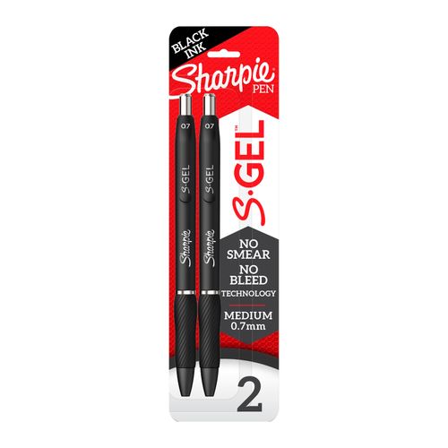 Sharpie S-Gel Retractable Pen 0.7mm Black Pack 2