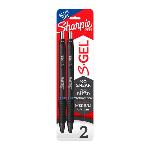 Sharpie S-Gel Retractable Pen 0.7mm Blue Pack 2