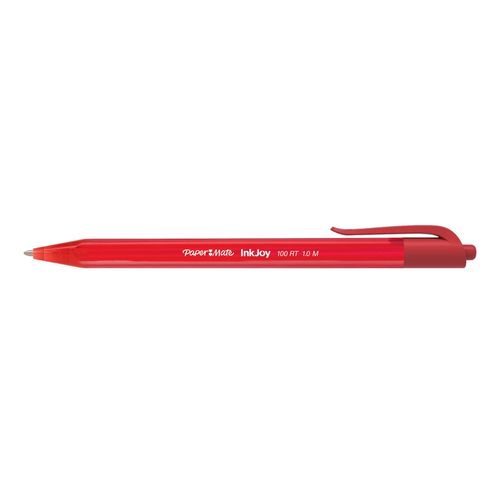 Paper Mate Inkjoy 100 Retractable Ballpoint Pen Medium Red Box 12