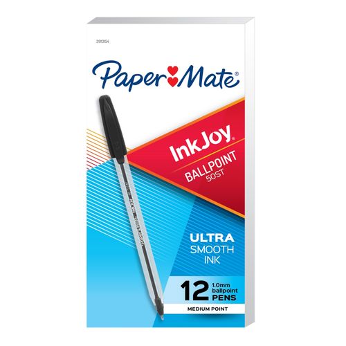 Paper Mate Inkjoy 50 Ballpoint Pen Medium Black Box 12