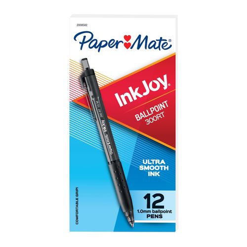 Paper Mate Inkjoy 300 Retractable Pen Medium Black Sold Each (12 per Box)