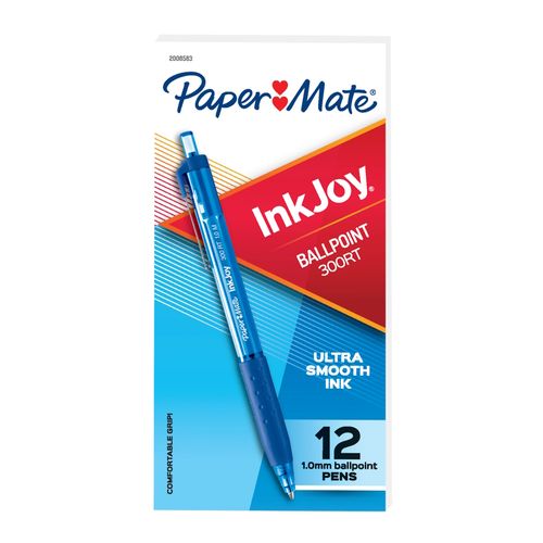 Paper Mate Inkjoy 300 Retractable Ballpoint Pen Medium Blue - Sold Each (12 per box)