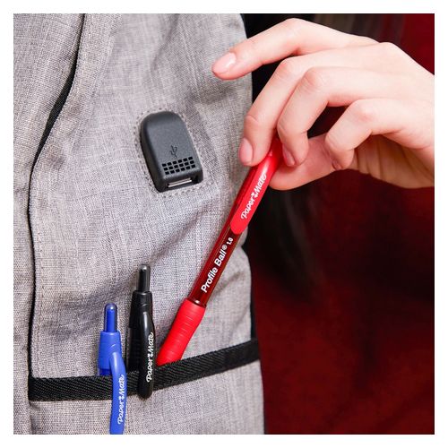 Paper Mate Profile Retractable Ballpoint Pen 1mm Red Box 12