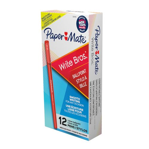 Paper Mate Write Bros Ballpoint Pen Red Box 12