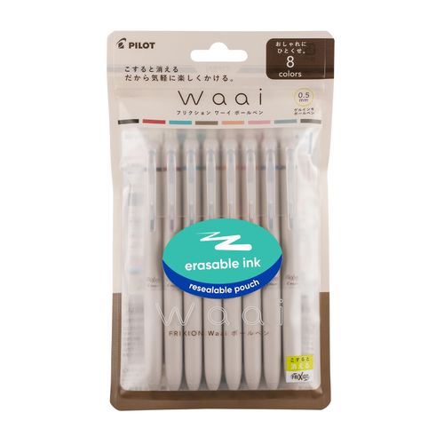 Pilot Frixion Waai Erasable Retractable Gel 0.5mm Assorted Wallet 8