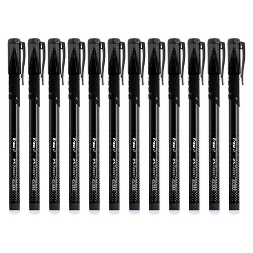 Faber-Castell Erase It Gel Pen Erasable 0.7mm Black Box 12