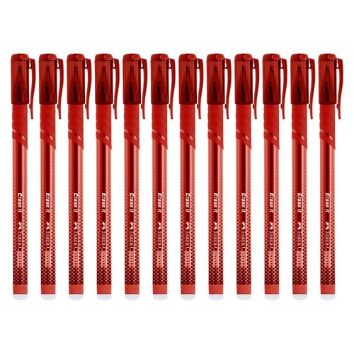 Faber-Castell Erase It Gel Pen Erasable 0.7mm Red Box 12