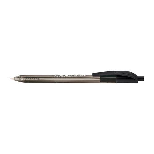 Staedtler Triangular Retractable Ballpoint Pen 4230 Medium Black Box 10