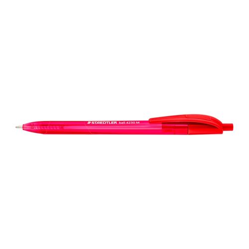 Staedtler Triangular Retractable Ballpoint Pen 4230 Medium Red Box 10