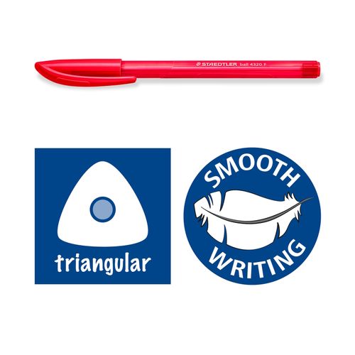 Staedtler Triangular Ballpoint Pen 4320 Medium Black Box 10
