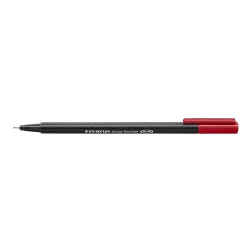 Staedtler Triplus 334 Fineliner Pen Carmine Red Box 10