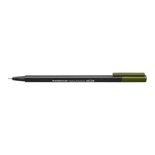 Staedtler Triplus 334 Fineliner Pen Olive Green Box 10