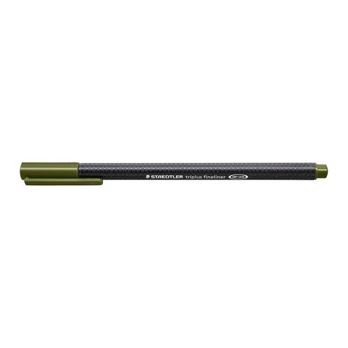 Staedtler Triplus 334 Fineliner Pen Olive Green Box 10
