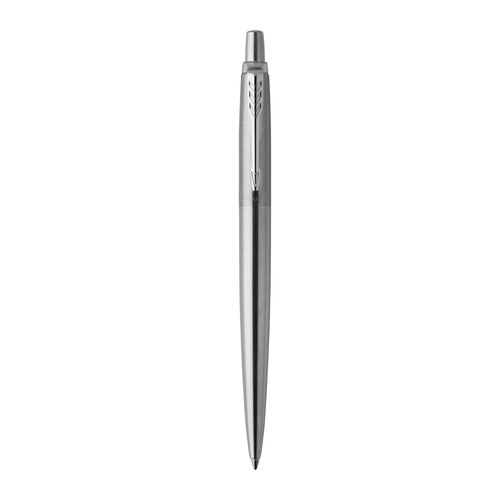 Parker Ballpoint Pen Jotter Stainless Steel Barrel Chrome Trim Blue Ink
