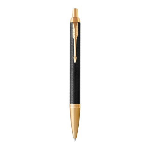 Parker Ballpoint Pen IM Premium Black Barrel Gold Trim Blue Ink