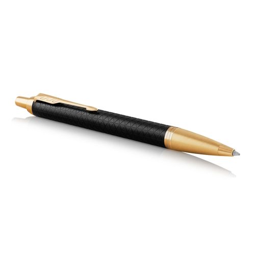 Parker Ballpoint Pen IM Premium Black Barrel Gold Trim Blue Ink