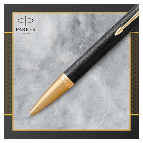 Parker Ballpoint Pen IM Premium Black Barrel Gold Trim Blue Ink