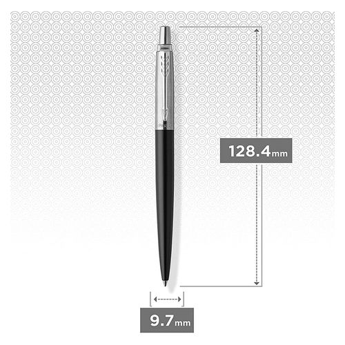 Parker Ballpoint Pen Jotter Bond Street Black Barrel Chrome Trim Blue Ink with gift box