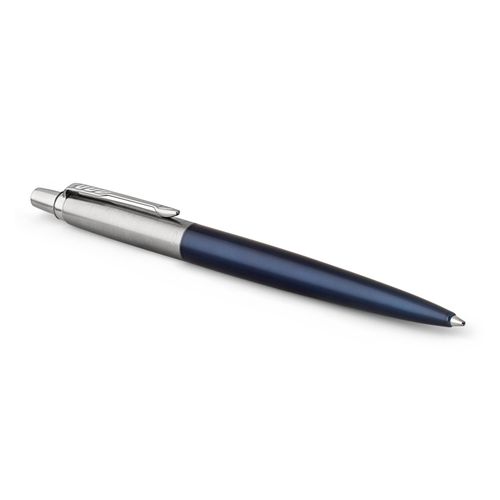 Parker Ballpoint Pen Jotter Royal Blue Barrel Chrome Trim Blue Ink