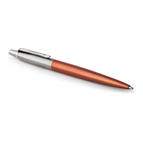 Parker Ballpoint Pen Jotter Chelsea Orange Barrel Chrome Trim Blue Ink