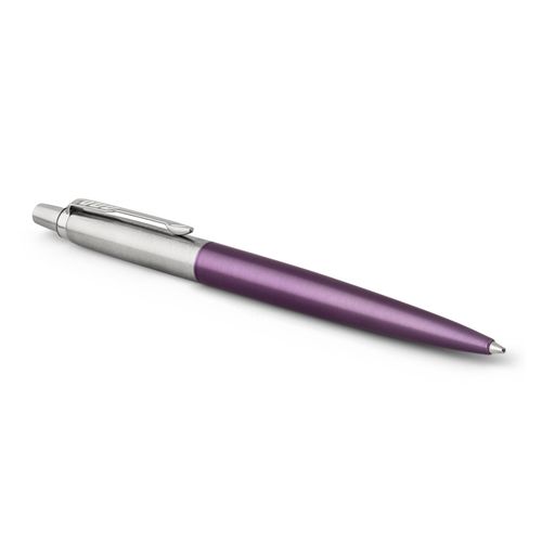 Parker Ballpoint Pen Jotter Victoria Violet Barrel Chrome Trim Blue Ink