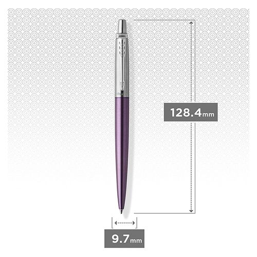 Parker Ballpoint Pen Jotter Victoria Violet Barrel Chrome Trim Blue Ink