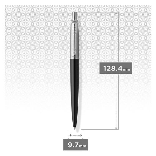 Parker Ballpoint Pen Jotter Bond Street Black Barrel Chrome Trim Blue Ink