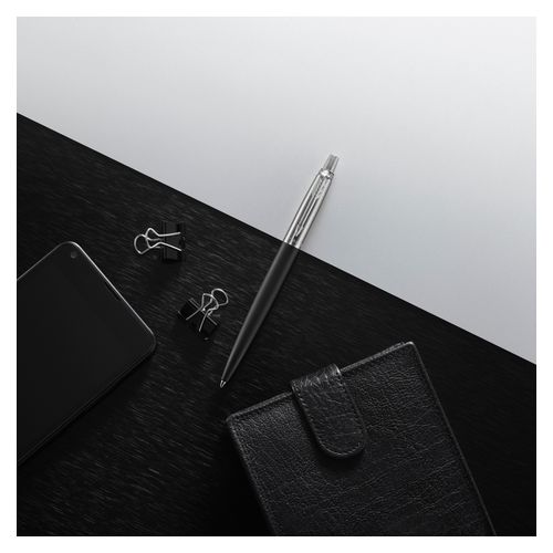 Parker Ballpoint Pen Jotter Bond Street Black Barrel Chrome Trim Blue Ink