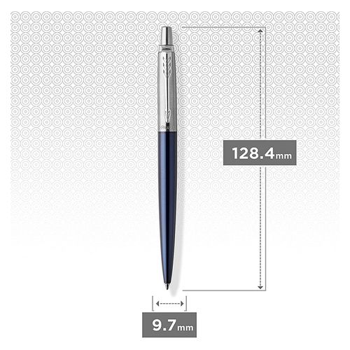 Parker Ballpoint Pen Jotter Royal Blue Barrel Chrome Trim Blue Ink with gift box