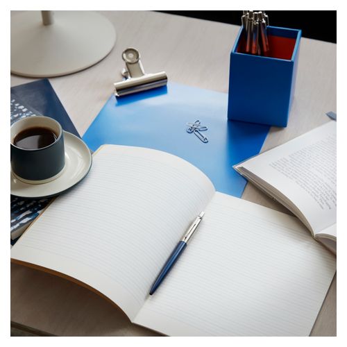 Parker Ballpoint Pen Jotter Royal Blue Barrel Chrome Trim Blue Ink with gift box