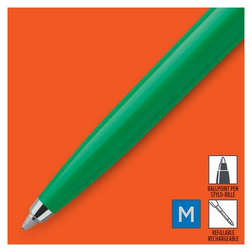 Parker Ballpoint Pen Jotter Originals Green Barrel Chrome Trim Blue Ink