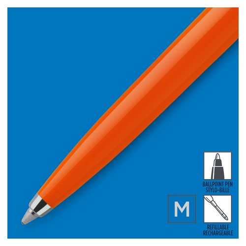 Parker Ballpoint Pen Jotter Originals Orange Barrel Chrome Trim Blue Ink