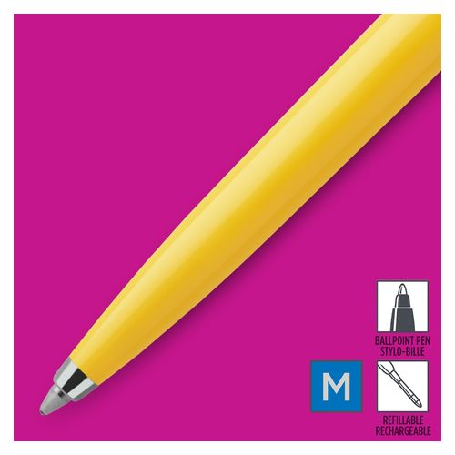 Parker Ballpoint Pen Jotter Originals Yellow Barrel Chrome Trim Blue Ink