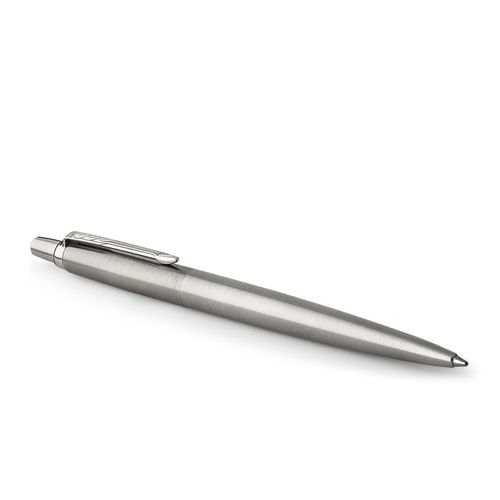 Parker Ballpoint Pen Jotter Stainless Steel Barrel Chrome Trim Blue Ink with gift box