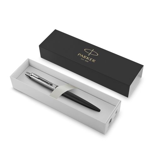 Parker Ballpoint Pen Jotter XL Matt Black Barrel Chrome Trim Blue Ink