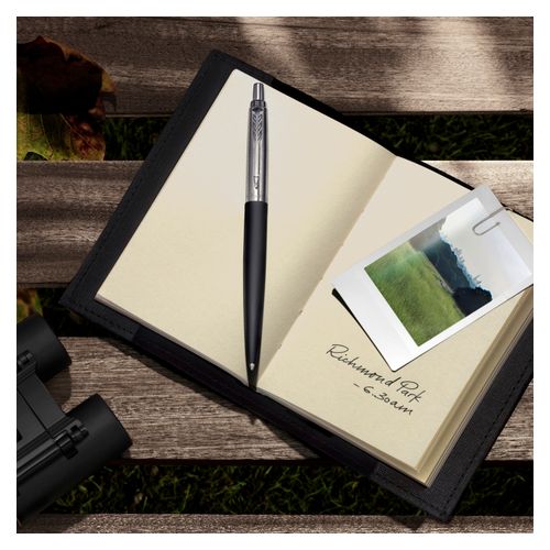 Parker Ballpoint Pen Jotter XL Matt Black Barrel Chrome Trim Blue Ink
