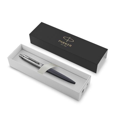 Parker Ballpoint Pen Jotter XL Matt Blue Barrel Chrome Trim Blue Ink
