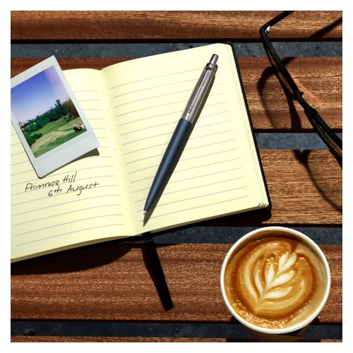 Parker Ballpoint Pen Jotter XL Matt Blue Barrel Chrome Trim Blue Ink