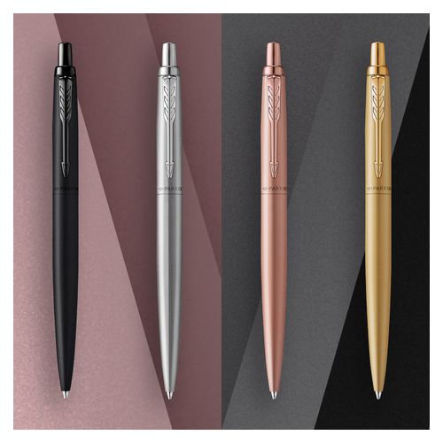 Parker Ballpoint Pen Jotter XL Monochrome Stainless Steel Barrel Chrome Trim Blue Ink