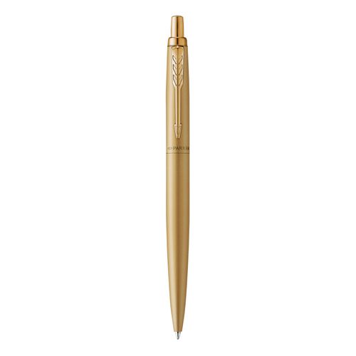 Parker Ballpoint Pen Jotter XL Monochrome Gold Barrel Gold Trim Blue Ink with gift box