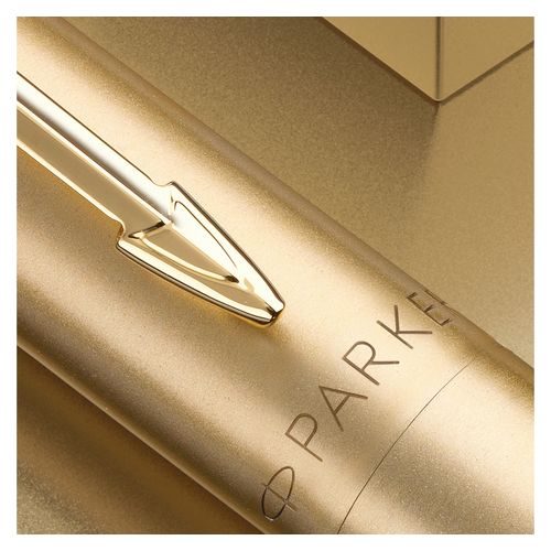 Parker Ballpoint Pen Jotter XL Monochrome Gold Barrel Gold Trim Blue Ink with gift box