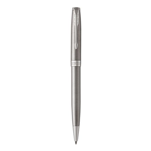 Parker Ballpoint Pen Sonnet Stainless Steel Barrel Chrome Trim Black Ink