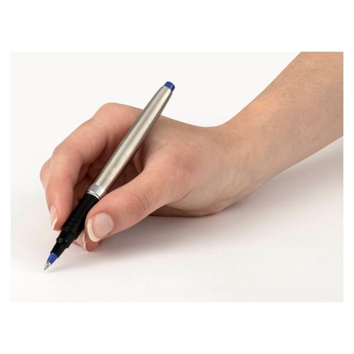 Artline Signature Rollerball Pen 0.7mm Silver Barrel Blue Ink Each