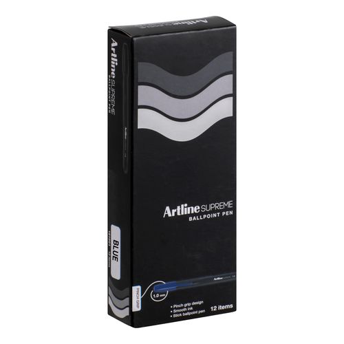 Artline Supreme Ballpoint Pen Blue Box 12