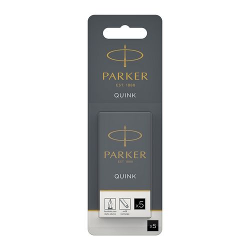 Parker Quink Permanent Black Ink Cartridge Pack of 5