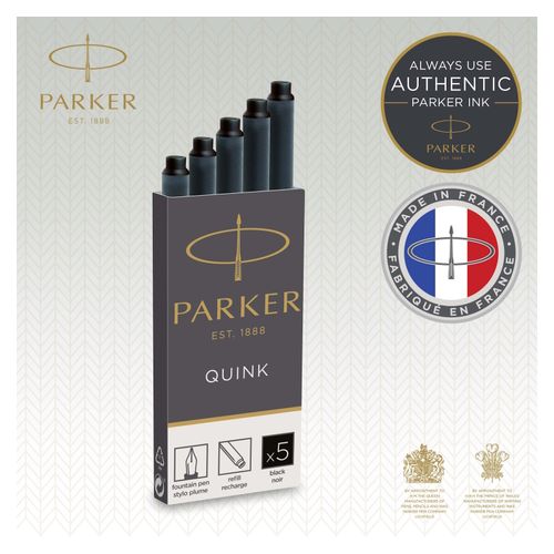 Parker Quink Permanent Black Ink Cartridge Pack of 5