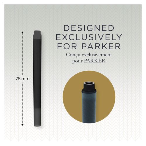Parker Quink Permanent Black Ink Cartridge Pack of 5