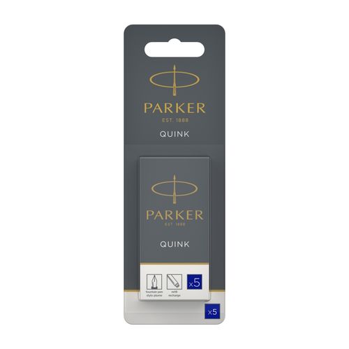Parker Quink Permanent Blue Ink Cartridge Pack of 5
