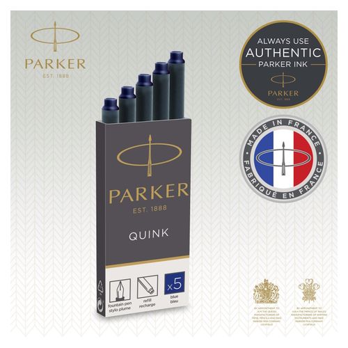 Parker Quink Permanent Blue Ink Cartridge Pack of 5