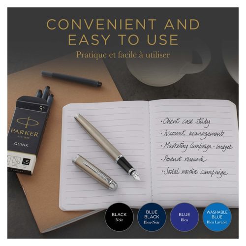 Parker Quink Permanent Blue Ink Cartridge Pack of 5
